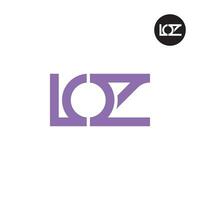 lettera loz monogramma logo design vettore