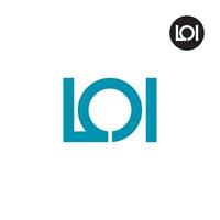 lettera loi monogramma logo design vettore