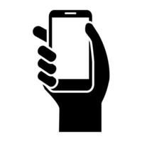 mano hold il smartphone vettore icona per grafico disegno, logo, ragnatela luogo, sociale media, mobile app, ui illustrazione