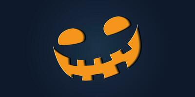 semplice Halloween zucca espressioni nel carta tagliare stile per manifesto o opuscolo. vettore