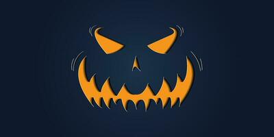 semplice Halloween zucca espressioni nel carta tagliare stile per manifesto o opuscolo. vettore