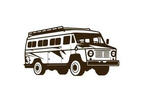 minimo e astratto logo di autobus icona scuola autobus vettore vecchio autobus silhouette isolato design