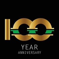 Colore dell'illustrazione di progettazione del modello di vettore di logo dell'anniversario di 100 anni
