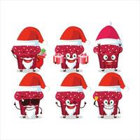 Santa Claus emoticon con ciliegia focaccina cartone animato personaggio vettore