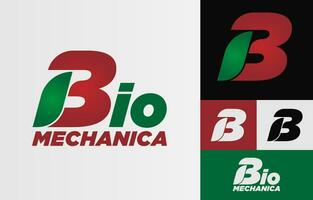 lettera B bio meccanico iniziale vettore logo design