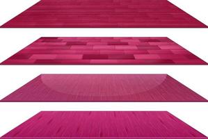 set di piastrelle per pavimento in legno rosa diverse isolate su sfondo bianco vettore