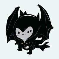Halloween nero pipistrello cartone animato illustrazione vettore