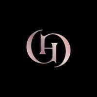 gh lusso monogramma minimalista logo design vettore