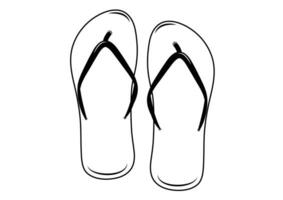 nero e bianca estate pantofole vettore illustrazione isolato su bianca sfondo