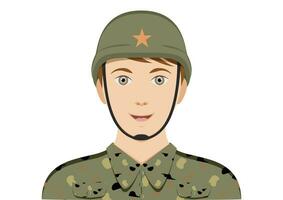 ritratto di un' militare uomo clipart vettore su bianca sfondo