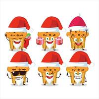 Santa Claus emoticon con choco patatine fritte focaccina cartone animato personaggio vettore