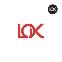 lettera lok monogramma logo design vettore