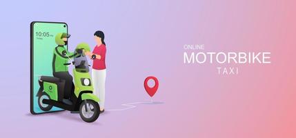 concetto di taxi moto online. vettore