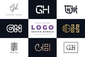 set di lettere iniziali di raccolta gh logo design. vettore