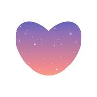 silhouette glitterato cuore telaio . pendenza blu e rosa vettore
