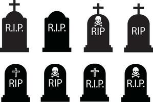 lapide icona. strappare simbolo. riposo nel pace cartello. Halloween cimitero logo. piatto stile. vettore