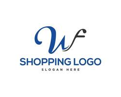 astratto lettera wf logo design moderno vettore illustrazione.