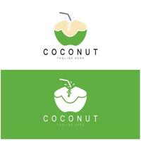 Noce di cocco logo design modello illustrazione vettore