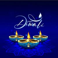 contento Diwali bellissimo calligrafia vettore design