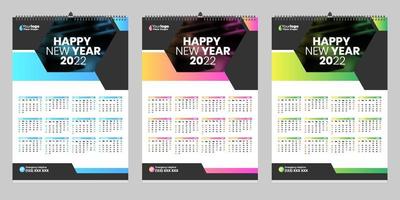 calendario da parete gratuito 2022 design con vettore