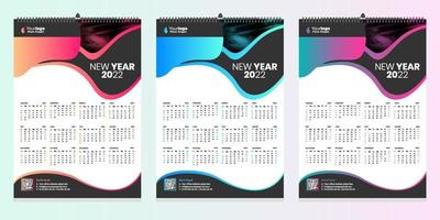 calendario da parete gratuito 2022 design con vettore