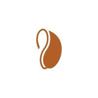 curve foglia caffè fagiolo simbolo vettore