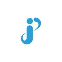 lettera jp semplice curve swoosh movimento logo vettore