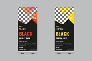 banner roll up del black friday. per la promozione del tuo prodotto vettore