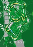 silverstone auto gara circuito carta geografica unito regno vettore