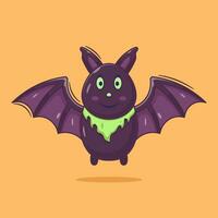 piatto design cartone animato di carino pipistrello vettore illustrazione isolato