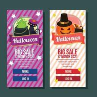 banner di halloween verticale grande vendita stile piatto vettore