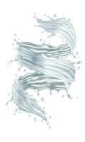 realistico 3d Crear acqua spirale dinamico su bianca sfondo vettore