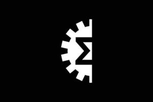 sigma e Ingranaggio di moda vettore logo design