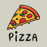 Pizza fetta logo illustrazione vettore