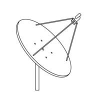 parabolico antenna schema icona illustrazione su bianca sfondo vettore