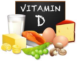 Un set di cibo con vitamina D vettore