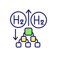 conversione della biomassa microbica in icona a colori RGB a idrogeno hydrogen vettore