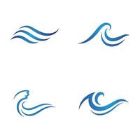 modello di progettazione del logo dell'acqua dell'onda vettore