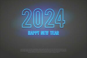 contento nuovo anno 2024. festivo realistico decorazione. celebrare 2024 festa vettore