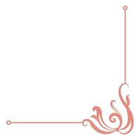 Vintage ▾ angolo, magro linea vittoriano mezzo età fantasia rosa monogramma cornici, design elementi collezione, astratto icone, semplice simboli di fiori. vettore