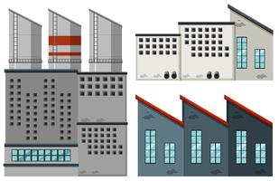 Edifici di fabbrica in diversi design vettore