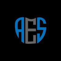 aes lettera logo creativo design. aes unico design. vettore