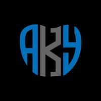 aky lettera logo creativo design. aky unico design. vettore