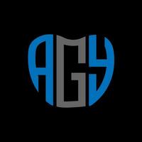 agy lettera logo creativo design. agy unico design. vettore