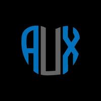 aux lettera logo creativo design. aux unico design. vettore