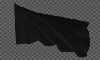 realistico nero bandiera volante su grigio scacchi sfondo vettore