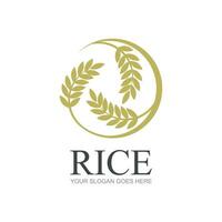 riso o Grano grano agricoltura logo design per il tuo attività commerciale e Prodotto nomi o per tutti il tuo idee vettore