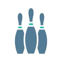 bowling icona solido verde leggero grigio sport simbolo illustrazione. vettore