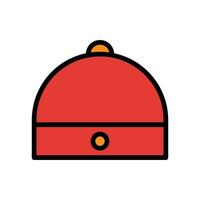 cappello icona colorato schema rosso arancia colore Cinese nuovo anno simbolo Perfetto. vettore