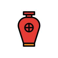 vaso icona colorato schema rosso arancia colore Cinese nuovo anno simbolo Perfetto. vettore